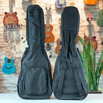 28-30-дюймовая сумка для выступлений на гавайской гитаре, черная портативная хлопковая мягкая концертная сумка для гавайской гитары, Водонепроницаемый рюкзак с одним плечевым ремнем.