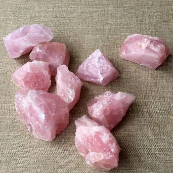 Натуральный розовый кварц, необработанный камень, Энергетический кристалл, камни для украшения