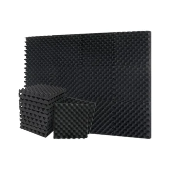 12 Упаковок самоклеящихся звукоизоляционных пенопластовых панелей, стеновых панелей высокой плотности, звуковых панелей для ящиков для яиц - 1.18x12x12 дюймов