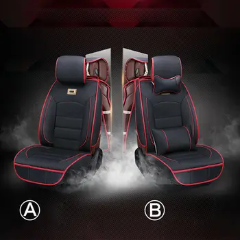 Универсальный комплект чехлов для автомобильных сидений из искусственной кожи, автомобильная подушка, полностью защищающая от царапин, для седана Suv