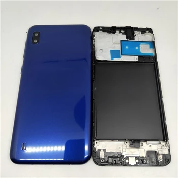 Полный корпус, новый для Samsung Galaxy A10 A105 A105F, Средняя рамка корпуса С крышкой батарейного отсека, чехол для замены дверцы