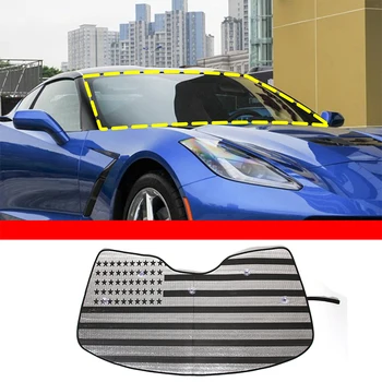 Для Chevrolet Corvette C7 2014-2019 Алюминиевая фольга автомобильное переднее лобовое стекло Солнцезащитный козырек Автомобильная накладка для защиты от солнечных лучей Автомобильные Аксессуары