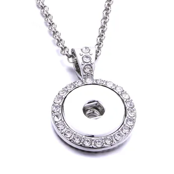 12шт Металлическое круглое хрустальное ожерелье с застежкой-пуговицей, подходит для ювелирных украшений с застежкой-пуговицами 18 мм