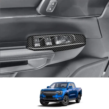 Для Ford Ranger 2023 + Карбоновое Оконное Стекло Кнопка Подъема Крышки Переключателя Отделка Дверного Подлокотника Панель Запасных Частей Автомобиля Запчасти