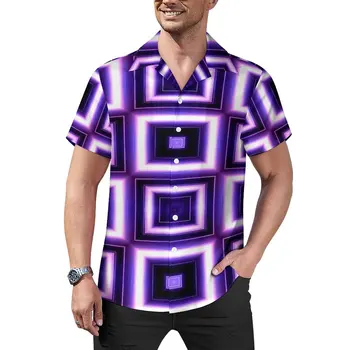 Цветные коробки, блузки, мужские повседневные рубашки с геометрическим рисунком, Гавайская рубашка с коротким рукавом и принтом, крутая праздничная рубашка большого размера, подарок на день рождения