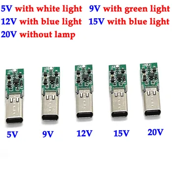 PD 5V 9V 12V 15V 20V Разъемы USB type c С чипом LDE light USB-Терминалы сварка DIY кабель для передачи данных аксессуары 24 pin