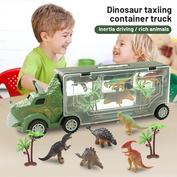 Новые Детские игрушки для перевозки динозавров, Большие Инерционные автомобили, грузовик-перевозчик, игра в клетку для животных, Праздничные подарки