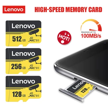 Lenovo SD Card 64GB 128GB 256GB Карты Флэш-Памяти A1 V30 U3 Class 10 Высокоскоростная Видеокарта Micro TF Для Телефона Switch Camera