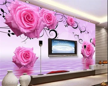 beibehang Пользовательские обои 3d стереоскопическая роза Европа ТВ фон обои гостиная спальня фрески papel de parede