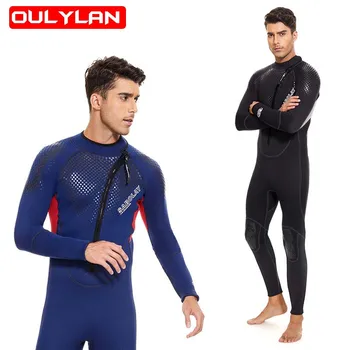 Oulylan 3 мм Неопреновый гидрокостюм для мужчин, костюм для подводного плавания, купальник для серфинга с длинным рукавом, сохраняющий тепло, гидрокостюм для фридайвинга