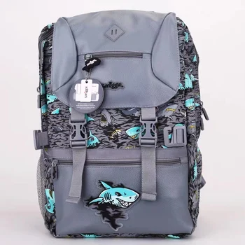 Новый детский хит продаж, школьный рюкзак Gray Shark, легкий рюкзак для начальной школы, повседневный рюкзак большой вместимости.