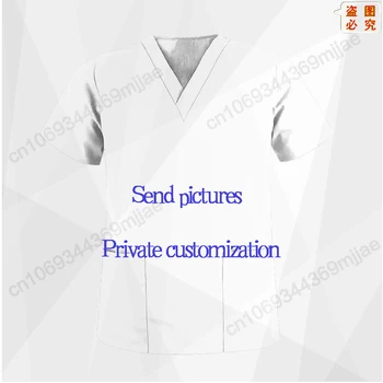 Индивидуальный индивидуальный карман с V-образным вырезом для удобной мужской и женской эластичной футболки, футболка с карманом для медсестры, индивидуальная с изображениями