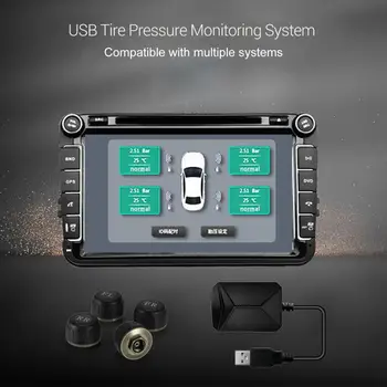 Внешний TPMS, надежная высокоточная USB-система контроля давления в шинах, подключи и играй, универсальный автоматический TPMS для автомобиля