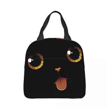 Милая черная кошка, Изолированная сумка для ланча, Кошачьи монстры, Котенок, женская Детская сумка-холодильник, переносной ланч-бокс, пакет со льдом, сумка-тоут