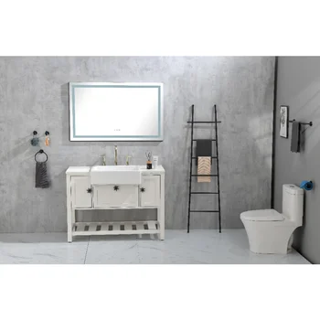 Зеркало со светодиодной подсветкой 48 X 36 дюймов, туалетные зеркала для ванной комнаты с подсветкой\  Настенное противотуманное устройство с памятью, Большая передняя панель с регулируемой яркостью