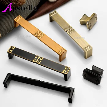 Ручка дверцы шкафа Apstelle, Простая ручка для шкафа, Античная бронза, Ручка для ящика обувного шкафа, S /96 / 128 мм, Китайская мебель