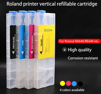 Вертикальный картридж для принтера Roland 4шт для экосольвентного принтера ROLAND RA RE640 многоразового использования, резервуар для чернил 220 мл, заправляемый чернильный картридж