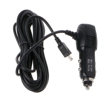 Автомобильный адаптер Mini USB с портом 5V 2A для автомобильного видеорегистратора, зарядка для автомобиля Вт/3,5 м
