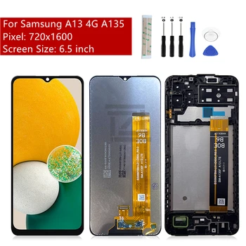 Для Samsung Galaxy A135 ЖК-дисплей с сенсорным экраном и цифровым преобразователем в сборе ЖК-дисплей с рамкой для Galaxy A13 4g Запасные части