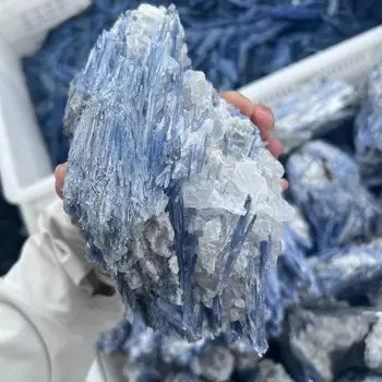 Редкий голубой кристалл, натуральный кианит, необработанный драгоценный камень, целебный образец минерала