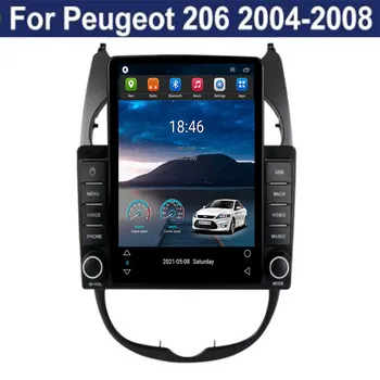 Для Tesla Style 2 Din Android 12 Автомагнитола Для Peugeot 206 2000-2036 Мультимедийный Видеоплеер GPS Стерео Carplay DSP RDS Камера