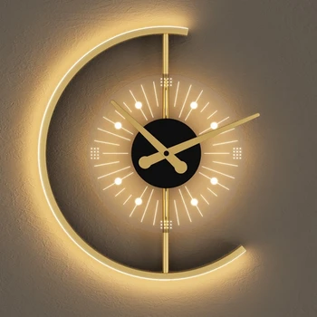 Светодиодные часы Настенный светильник Гостиная Прикроватная тумбочка для спальни Роскошное украшение Внутреннее освещение