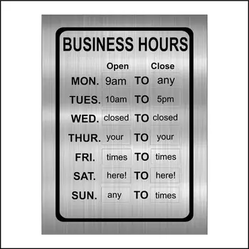 Персонализированные часы работы магазина Ресторана Табличка с указанием времени работы