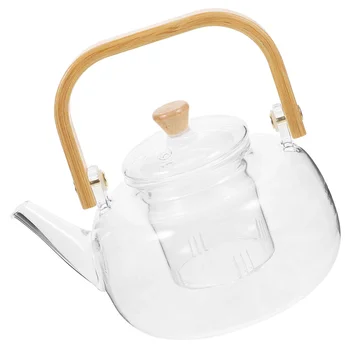 Чайник из прозрачного стекла, кувшин для молока, бытовые кастрюли, чайник, плита для заварки, дерево, Прозрачная марка