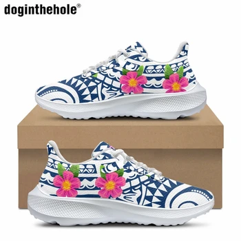 Doginthehole, модные повседневные кроссовки полинезийского дизайна для женщин, Новая спортивная обувь для тренировок на открытом воздухе, женские кроссовки для бега на шнуровке