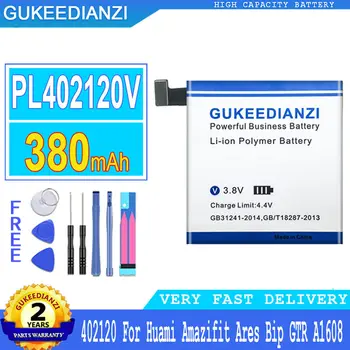 GUKEEDIANZI PL402120V Аккумулятор емкостью 380 мАч Для Смарт-спортивных часов Huami Amazifit Ares Bip GTR A1608 Batteria + Бесплатные Инструменты
