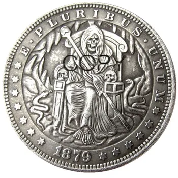 HB (62) US Hobo 1879 P-CC-S-O Morgan Dollar, копии монет с серебряным покрытием