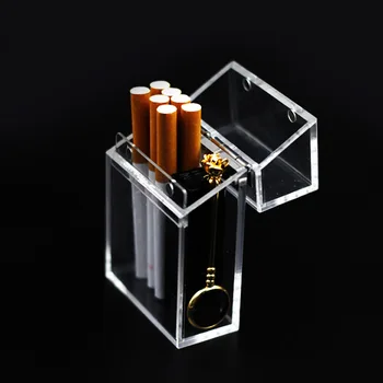 Ins Модный акриловый прозрачный портсигар, толстая упаковка для портативной зажигалки, пылезащитная коробка для хранения с магнитной крышкой