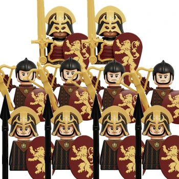 Модели средневековых солдат, фигурки древних солдат, Строительные блоки, фигурки воинов, Римские рыцари, Щиты для детей, игрушка MF96