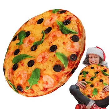 Имитация Хитрой 3D-подушки, плюшевая подушка, Забавная пицца с креветками, помидорами, ветчиной и беконом, хипстерский принт, Классная подушка для пиццы, 40 см