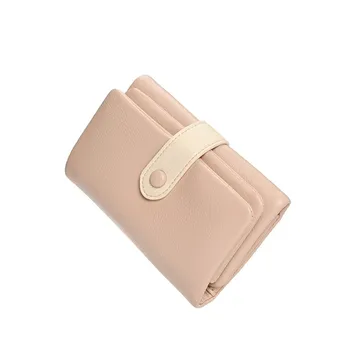 Простая и компактная сумка-самовывоз из искусственной кожи в женском стиле, кошелек с несколькими картами, короткий кошелек