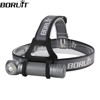 Налобный фонарь BORUiT V5 LED 1000LM, 3-режимный водонепроницаемый фонарик, налобный фонарь от аккумулятора 18650, налобный фонарь для кемпинга, охоты, мощная фара