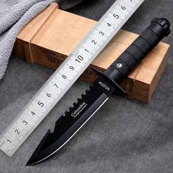 Охотничий нож с лезвием из нержавеющей стали, АБС-ручка, фиксированное лезвие, выдержит все, тактические ножи в нейлоновых ножнах