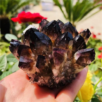 Красивый натуральный кластер кристаллов черного дымчатого кварца, минерал, целебная энергия духа, украшение аквариума для домашнего офиса, подарок