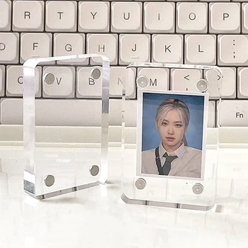 Акриловый Держатель фотокарточки Kpop Idol Card Подставка для дисплея Фоторамка Мини-рамка для фотографий Защита для фотографий Милые Рамки для фотографий