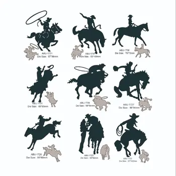 2023 Новых металлических штампов для резки верхом на лошади Украшение для скрапбукинга Шаблон для вырезания клипов Поздравительная открытка штампы ручной работы