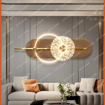 Легкая Роскошная Настенная декоративная роспись на фоне дивана в гостиной Простая настенная роспись со светодиодной подсветкой
