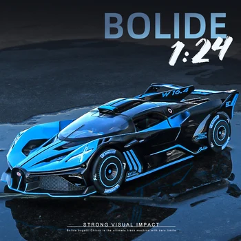 Модель спортивного автомобиля из сплава Bugatti Bolide 1:24, изготовленная на заказ, Металлические игрушечные транспортные средства, модель автомобиля с высокой имитацией, коллекция детских игрушек в подарок