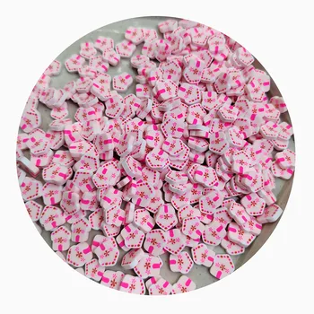Рождественская тема, кусочки полимерной глины, милые розовые конфетти из снежного домика для нейл-арта, поделки своими руками, декор чехла для телефона