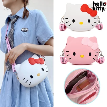 Женская сумка через плечо Hello Kitty, кавайная сумка-мессенджер, дорожная 3D сумка через плечо, маленькая сумочка для телефона, 12 см и 20 см
