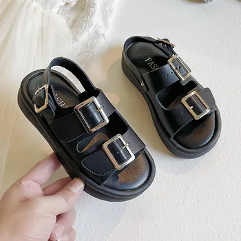 2023 Новые летние сандалии для девочек, Модные Новые черные пляжные сандалии для мальчиков, Дышащая противоскользящая детская спортивная обувь, Детские повседневные сандалии