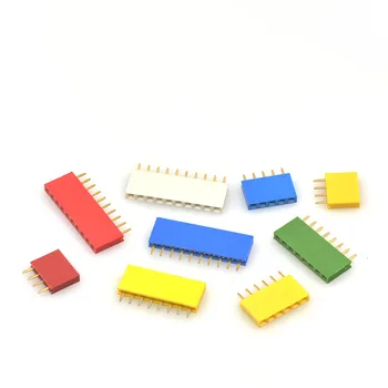 2,54 мм Однорядная Гнездовая Печатная Плата Pin Header Connector Strip Pinheader 2/3/4/6/8/10/16/40p 1-Контактный цветной разъем Для Arduino