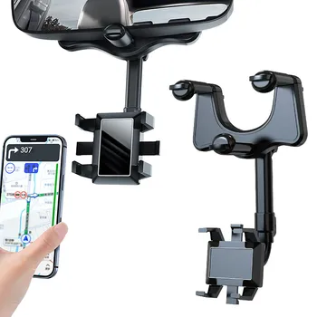 Поворотный и выдвижной держатель автомобильного телефона, зеркало заднего вида, кронштейн для видеорегистратора, поддержка мобильного телефона DVR/GPS с кабелем