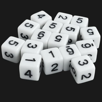 100 шт. шестигранный белый куб с цифрами для настольных игр в классе, обучения математике